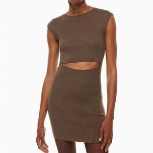 Aritzia Wilfred Free cut out knit mini dress